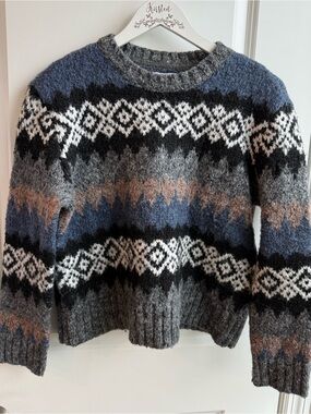 Evereve Fair Isle Nordic Sweater Winter Cozy Cabin Cottagecore Ski XS Cottage